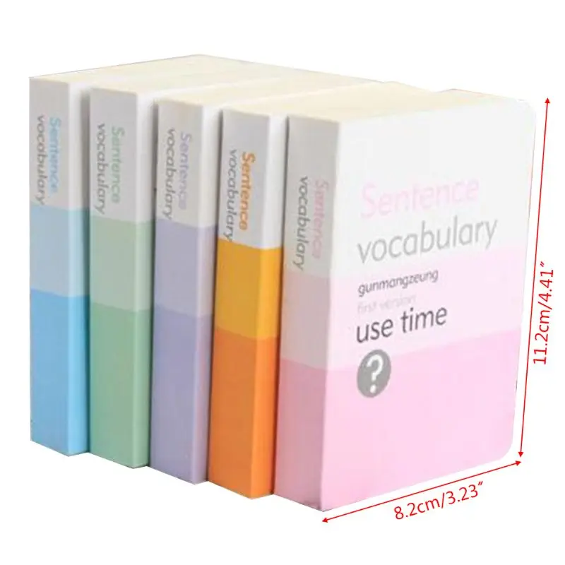 Корейский стиль канцелярские принадлежности портативный английский слова с книгой обзор обучения английский маленький помощник Творческий портативный карман для заметок