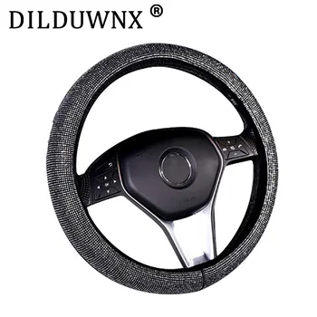 

DILDUWNX 37-38CM 1 Piece of Colorful Crystal Diamond Cover Color Car Steering Wheel Cover, Suitable for All 37-38CM Cars