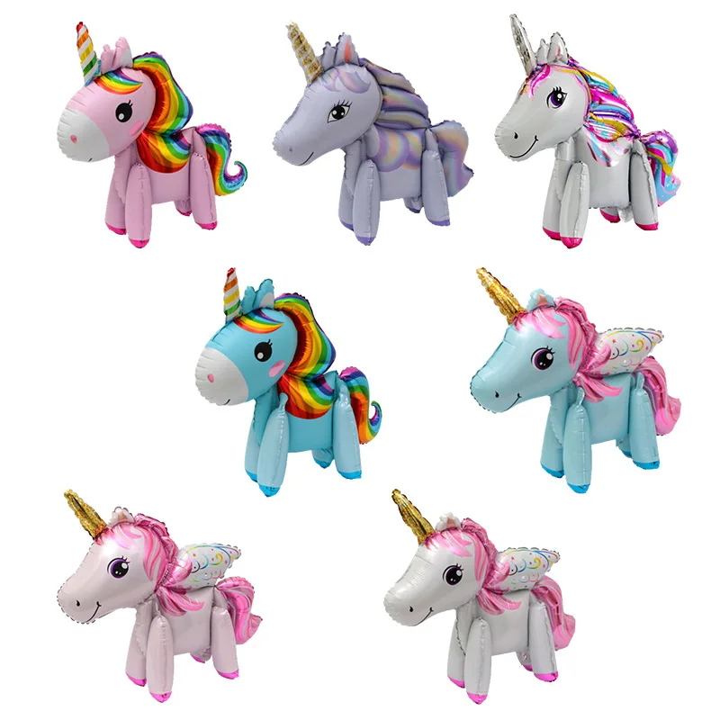 4D Aluminum Film Unicorn CHILDREN'S Toy Birthday Party Decorative Balloon Baby a Year of Age Hundred Days Feast Decoration Suppl