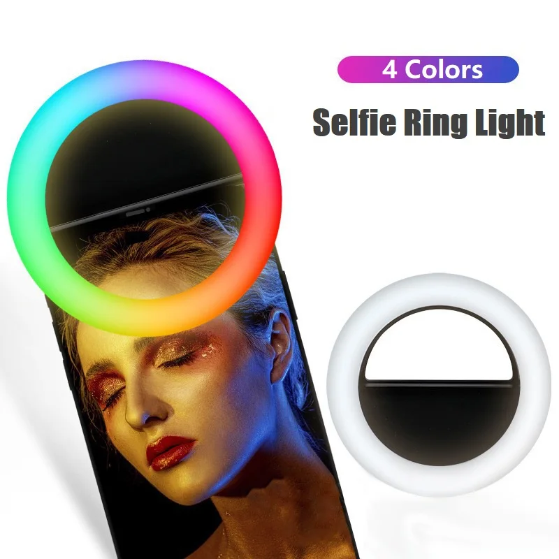 Mini Round Usb Charge Selfie Ring Light Per Telefono Cellulare Videocamera Videocamera Portatile Dimmerabile Illuminazione Trucco Riempimento Per Ipho