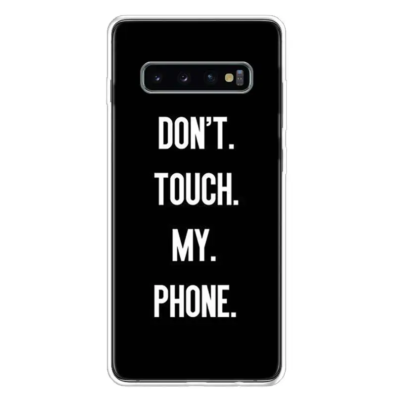 Надписью «Don't Touch My Phone»(не трогай мой крышка чехол для телефона для samsung Galaxy A10 A20E A30 A40 A50 A70 A50S A80 M30S A6 A7 A8 A9 Plus+ Coque