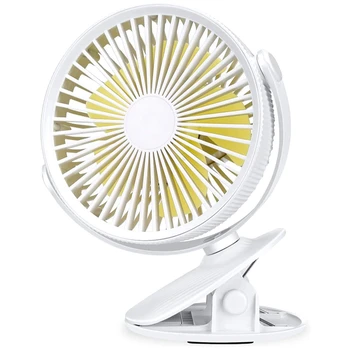 

Clip on Fan Stroller Fan Rechargeable Battery Operated Portable Desk Fan Powerful 3 Speeds 360 Degree Rotatable Personal Fan