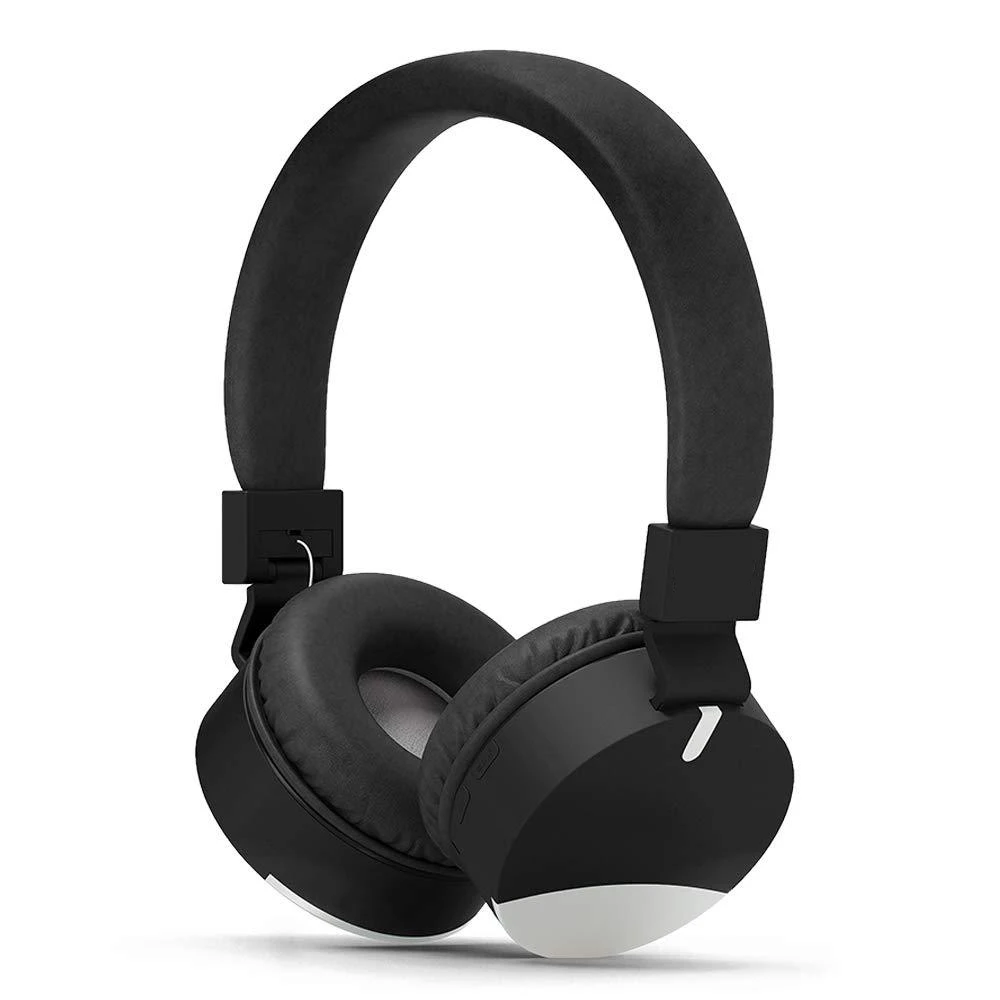 Black JINSERTA, беспроводные Bluetooth 5,0, детские наушники, безопасная Складная Музыкальная гарнитура, 3,5 мм, проводные наушники с микрофоном для мальчиков и девочек, подарки - Цвет: Black