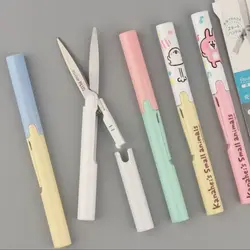 Ciseaux portables en forme de stylo, papeterie japonaise, couteau à découper le papier, petits ciseaux de poche, mini ciseaux pliants kawaii 