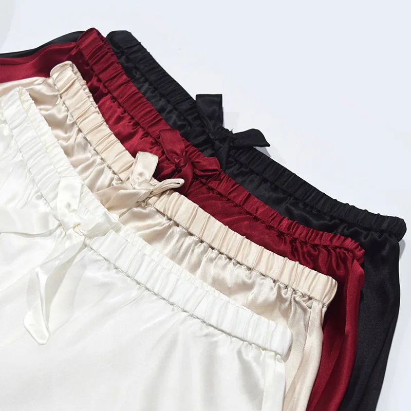 100% Mulberry Silk silk pamas Suit Set for women ladies summer shorts two-piece sexy cool home service_voghion.com
