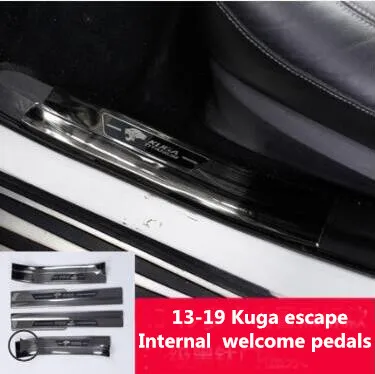 Применяется только для Ford 13-19 Kuga escape поздравительная педаль переоборудованная задняя Защитная панель корпус двери декоративные полосы - Цвет: Black Titanium logo
