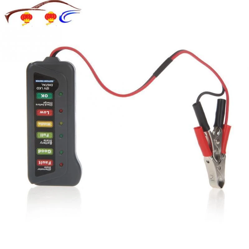 Fee Intermediate activation 12V Digital Battery Alternator Tester with 6 LED Lights Display Car Vehicle  Battery Diagnostic Tool|Battery Measurement Units| - AliExpress
