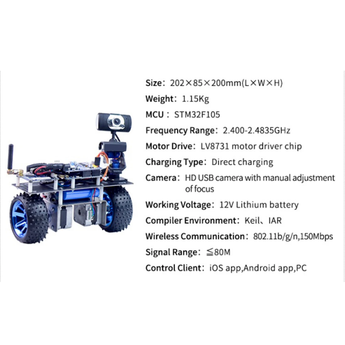 Программируемый Интеллектуальный баланс автомобиля WiFi видео робот Поддержка автомобиля приложение ПК Пульт дистанционного управления для STM32