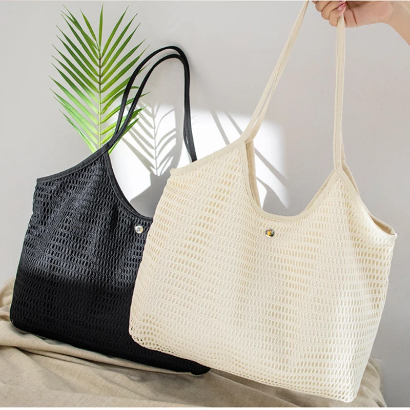 Большая емкость фрукты сумка для покупок многоразовые сумки Холщовая Сумка-тоут сетчатая ткань сумка