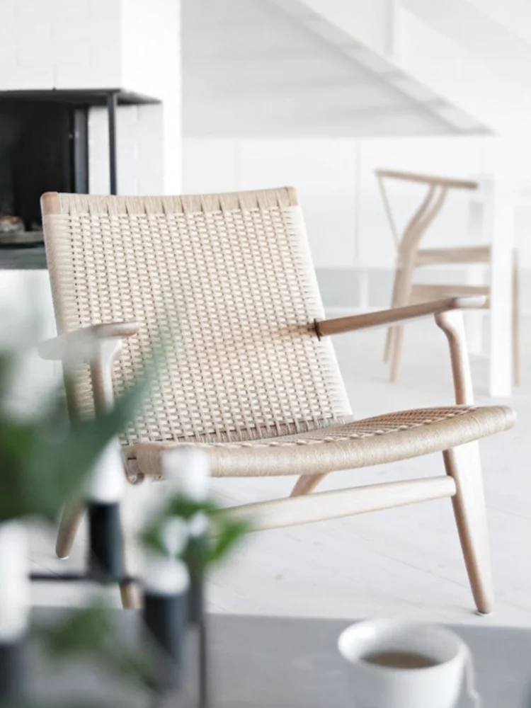 

Дизайнерское плетеное одноместное кресло-диван GY из ротанга, кресло для отдыха в гостиной, кресло для отдыха на балконе, плетеное Скандинавская леска, ленивое деревянное кресло Tengshi