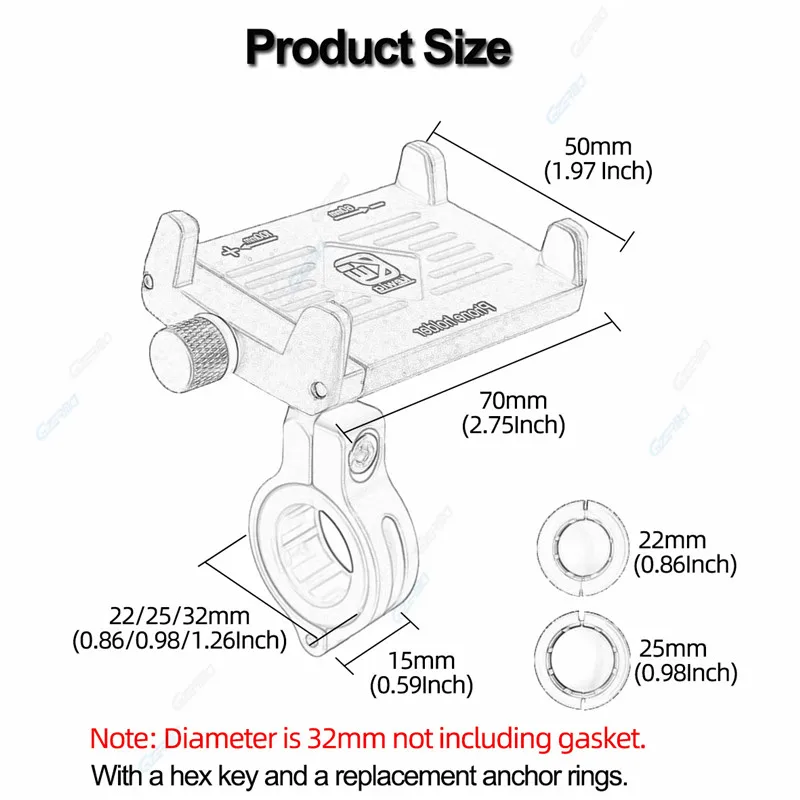 Universal 360° Rotation Bike Phone Holder Aluminium Alloy Motorcycle Phone Stand for ATV YAMAHA Motorbike Support GPS Bracket