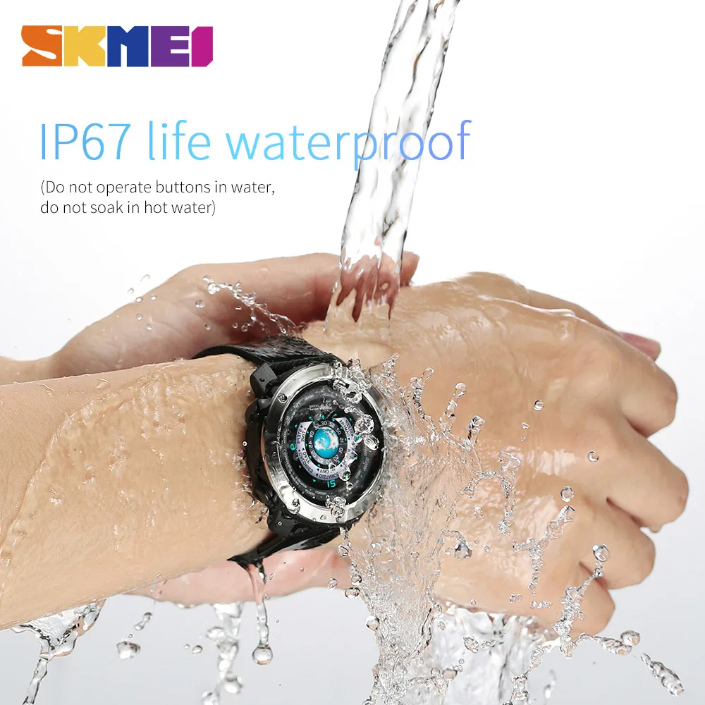 SKMEI 3D UI цифровой Смарт часы Для мужчин спортивные Smartwatch сердечного ритма калорий
