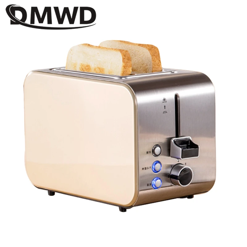 

DMWD Household Stainless Steel Bread Toaster Breakfast Machine 2 slice sandwich maker Toast Slice Baking Machine with slot