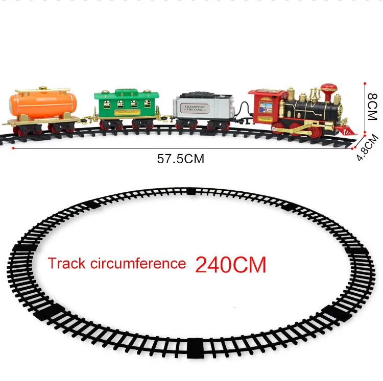 Электрический Классический трек поезд костюм детские игрушки освещение звуковые эффекты дым моделирование восстановление древних способов модель поезда