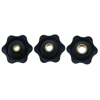 

5PCS M6 M8 M10 Through Hole Six Star Type Plum Bakelite Hand Tighten Nuts Handle Star Mechanical Thumb Nut Outer diameter 38mm