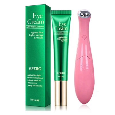 Anti-Oxidation Brighten Face Cream Shrink Pores Hyaluronic Acid Moisturizer Cream Anti Aging Eye Cream Dark Circles Eye Massager 8