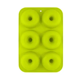 

Molds Silicone Donut Shapes 6 Non-Stick Cavity Safe Back Sheet Maker Bread Heat Resistance for Cakes