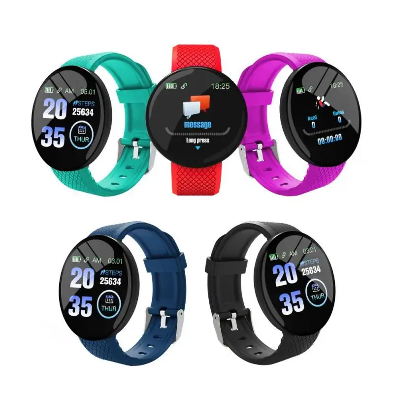 Newest D18 Smart Watch Blood Pressure Heart Rate Monitor IP67 waterproof Smartwatch Fitness Bracelet Sport Tracker Pedometer | Спорт и