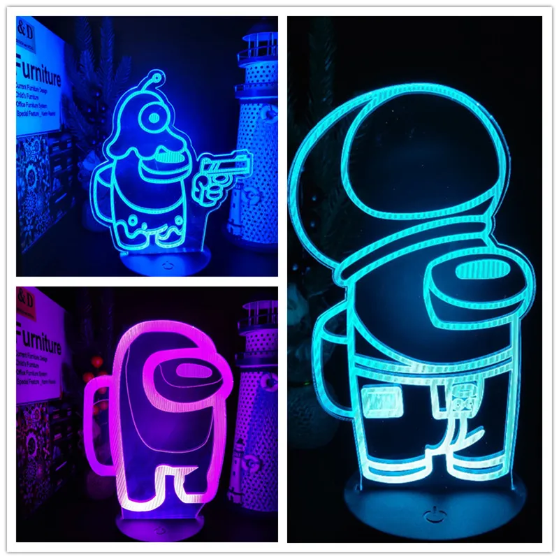 3D Night Light Among Us Anime Lamp LED Game Lights Kids Baby Gift Home Decoration Lampara De Noche Dormitorio Creative Lighting