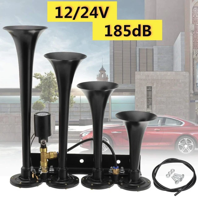 12 V/24 V 185Db 4/четыре супер труба хром авто обтекатель воздуха для автомобиля набор для автомобиля грузовик поезд лодка яхта внедорожник велосипед 60-150 фунтов на квадратный дюйм