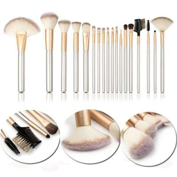 

Makeup Brushes 10 Champagne Gold Makeup Tools Eye Shadow Brush Foundation Brush Blush and Makeup Brush Makeup Tool Belt Bag