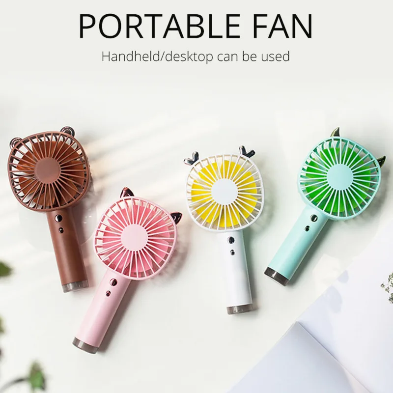 Мультяшный вентилятор USB Перезаряжаемый летний кулер Настольный маленький