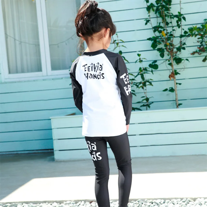 Rashguard/Детские купальники для девочек с длинными рукавами, костюм для серфинга, защитная накидка для защиты от солнца, пляжная одежда для мальчиков