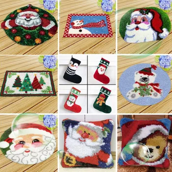 

Latch Hook Kits Rug Latch Hook Pillow Cushion Carpet Embroidery Mat Fomiaran For Needlework Crochet Cross Stitch Christmas Gift