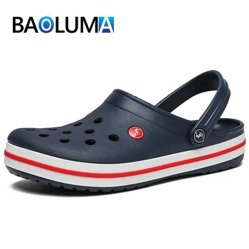 

Men's Sandals Summer Slip-on Men Beach Sandals Clogs Non-slip Men Beach Shoes Crocks Breathable Outdoor Croc Men Sandals