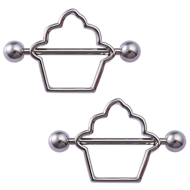 Rabbit Nipple Ring Piercing Barbell Shield Bar Rings Surgical Steel Sexy Adult Game for Women Breast Body Jewelry Gift 14G
