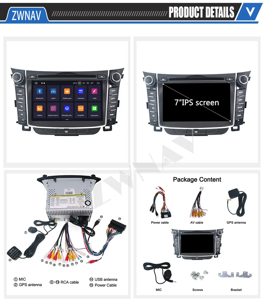 Carplay For Hyundai I30 Elantra GT 2012 2013 2014 2015 2016 2017 2018 Android Player GPS Unit Auto Audio Stereo Radio Recorder