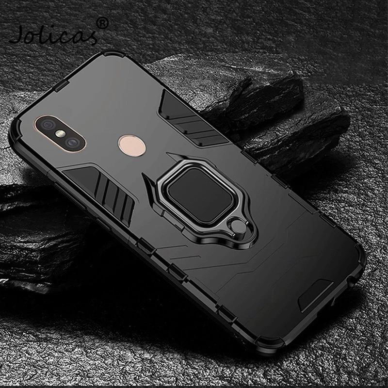Black Роскошный бронированный чехол для телефона для Xiaomi mi 9T Red mi Note 5 7 Чехол-держатель с кольцом для Red mi K20 6 Pro Red mi 5 Plus чехол-подставка - Цвет: Black