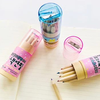 

12 Colors Child Kids Colorful Wooden Pencils With Pencil Sharpener Kids Drawing Stationery
