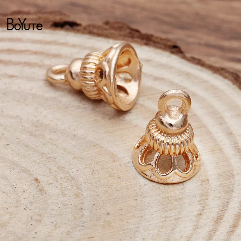 BoYuTe(100 шт./лот) с фабрики, аксессуары для ювелирных изделий DIY из металлического сплава 8,5*11 мм, крышки для бусин с петлей