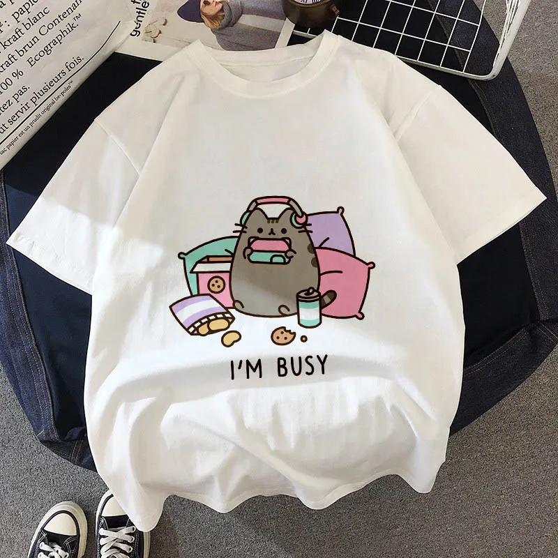 Kawaii 뚱뚱한 고양이 t 셔츠 어린이 새 여름 귀여운 패션 어린이 t-셔츠 ..