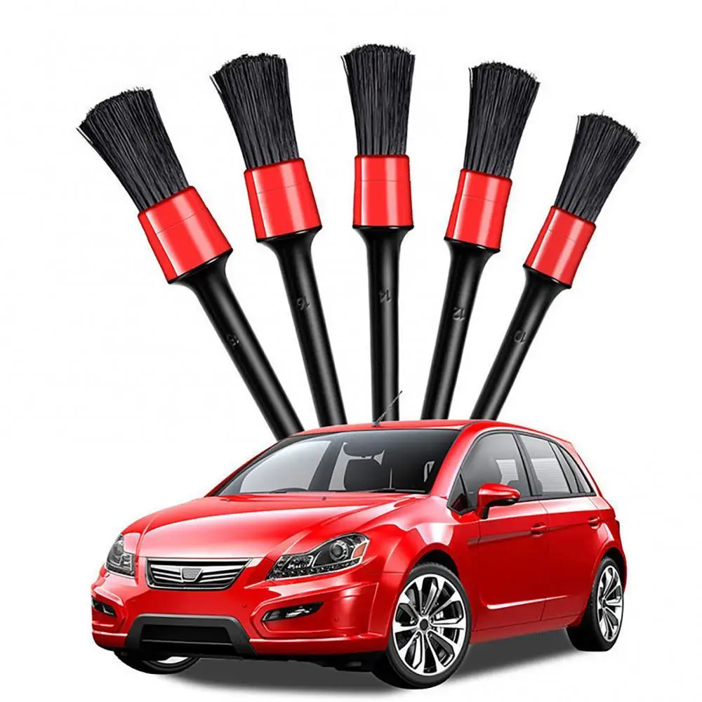 5pcs Car Detailing Brush Set Car Brushes Wash Tool Cleaning Wheel Brush