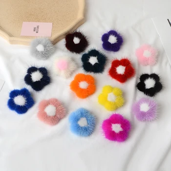 

100% Mink Hair Brooch Patch Fashion All-Match Corsage Sweater Cardigan Jacket Plush Pin Mink Sun Fur Flower Patch Applique