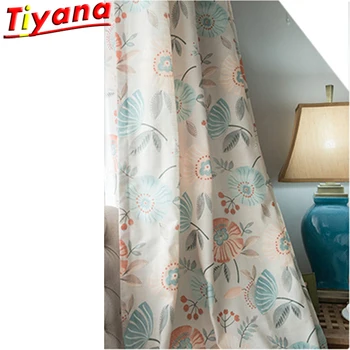 

Elegant Pastoral Flowers Pattern Curtains for Living Room Semi-Blackout High-Quality Thick Cotton Window Drapes for Bedroom*VT