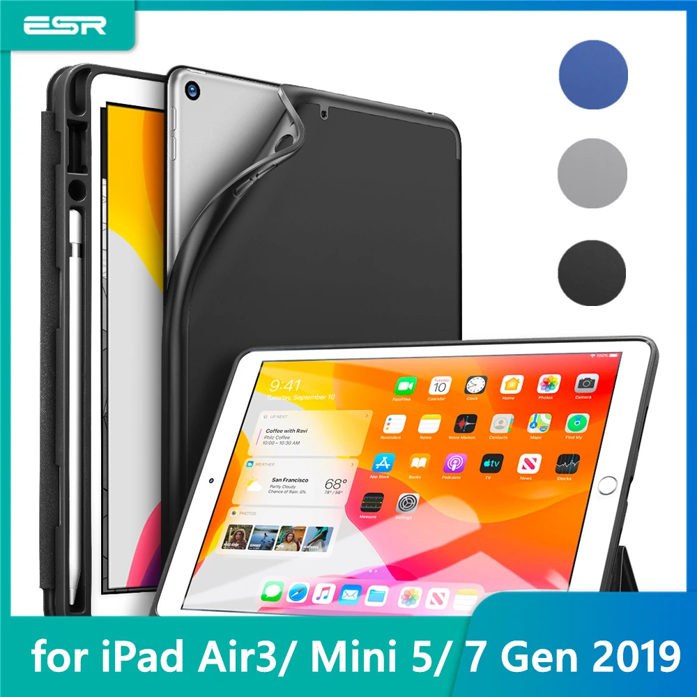 Чехол ESR для iPad Air 3 Mini 5 7 2019 резиновый чехол-книжка с маслом ультратонкий умный