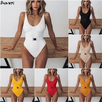 

bunvel Sexy Bathing Suits Monokini Push Up 2020 Fashion Swimming Suit for Women One Piece Beach Wear biquinis feminino f