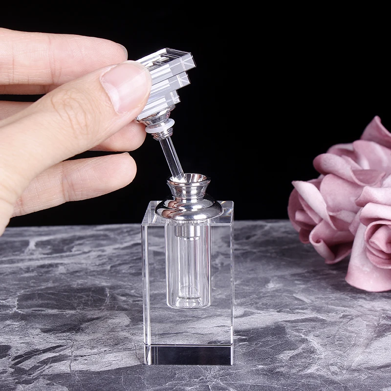 Clear 3ML Crystal Perfume Bottle Empty Mini Refillable Glass Bottle Home Decoration Vintage Essential Oil Gift For Lady