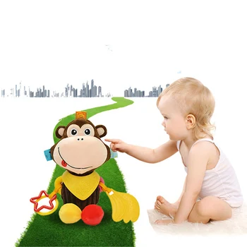 

Baby Rattle Bell Baby Infant Crib Stroller Hanging Toy Cartoon Animals Stuffed Plush Pacify Dolls Christmas