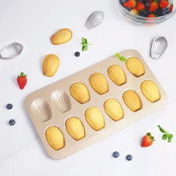 

12Holes Thicken Madeleine Shell Cookie Mold 1Biscuits Cake Bakeware Tool