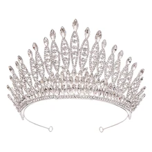Трендовая полная кристалльная тиара из горного хрусталя большая корона для свадьбы невесты королева головной убор Корона Свадебные аксессуары для волос