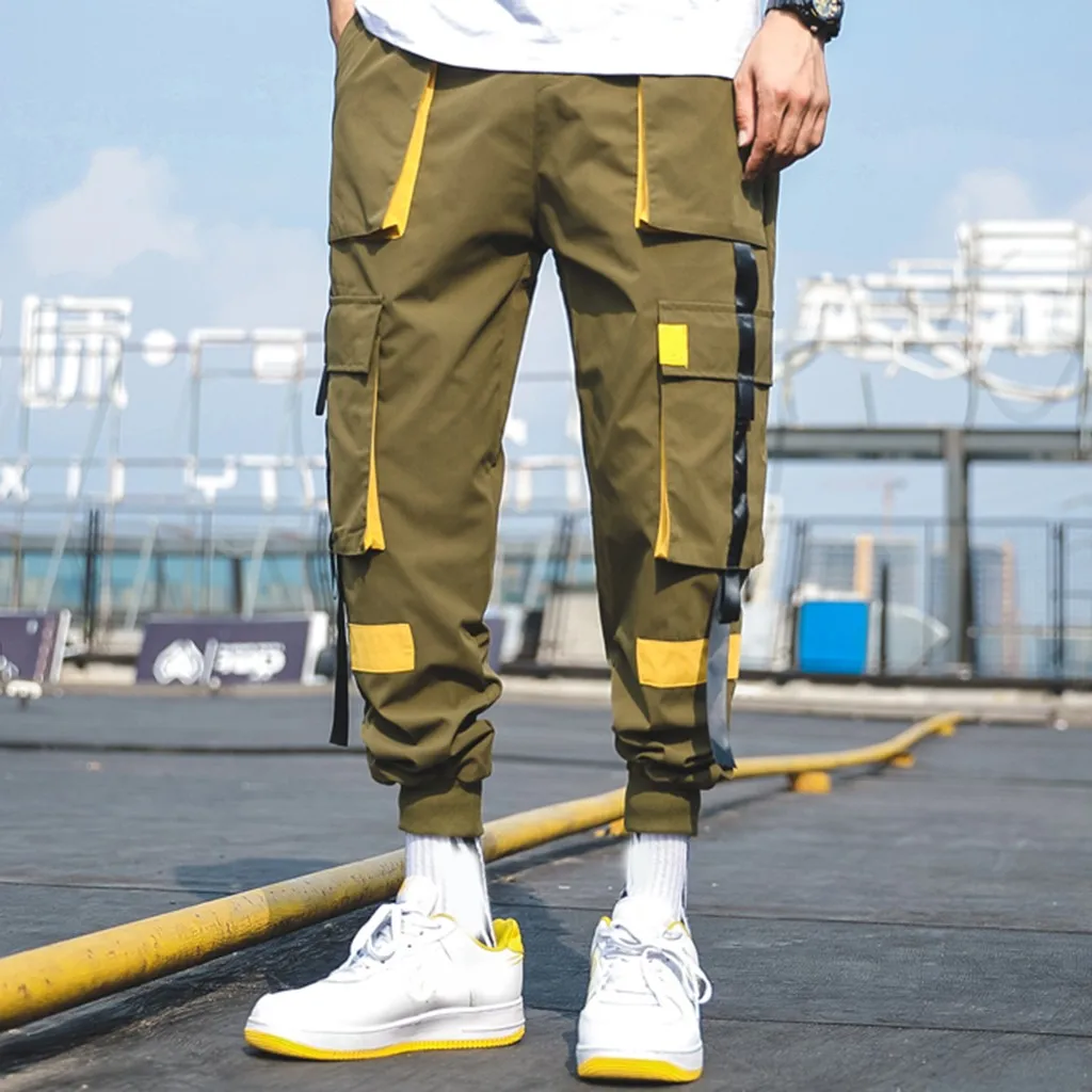 Cargo/&Chinos Mens Fashion Loose Cotton Camouflage Nine-Minute Haren Trousers Overalls Pants