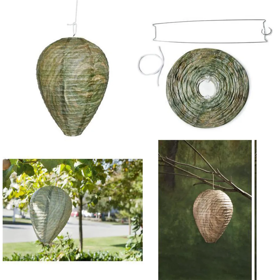 Garden Supples Pest Trap Bee Insect Fly Trap Non Toxic On-Tree Hanging Simulated Wasp Nest Effective Repeller Insect Killer