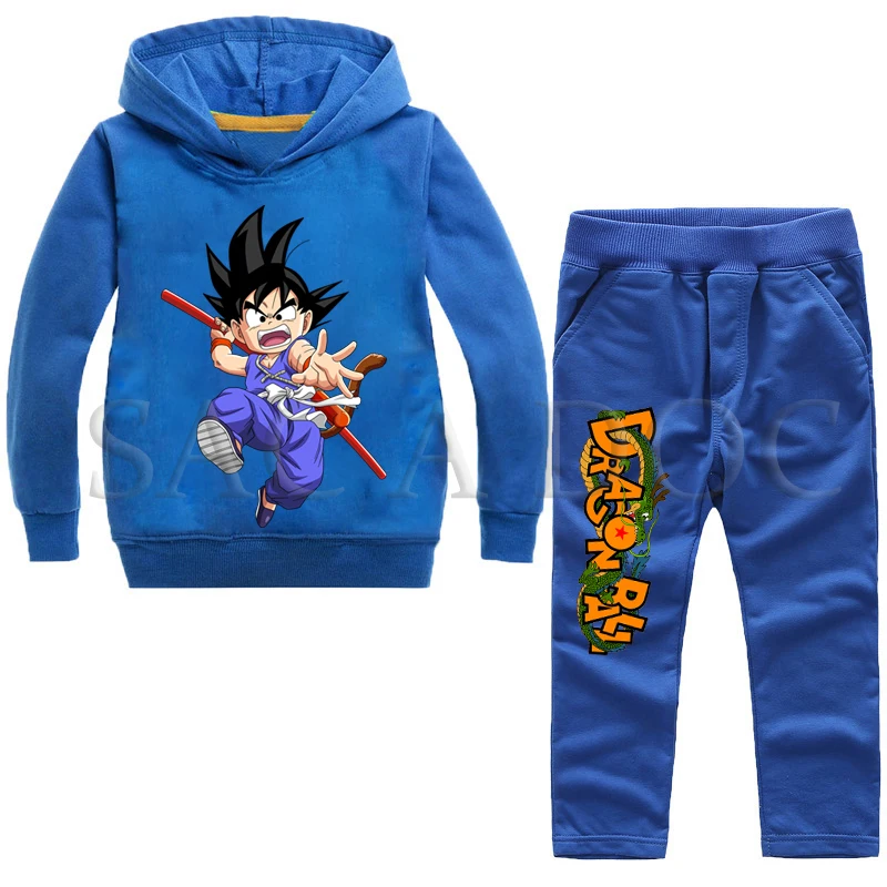 Dragon Ball Casual Sweater Children Autumn Set 2pcs Set Long Sleeve Hoodies+Pants Sets Toddler Boys Girls Tracksuits Outfit - Цвет: 19