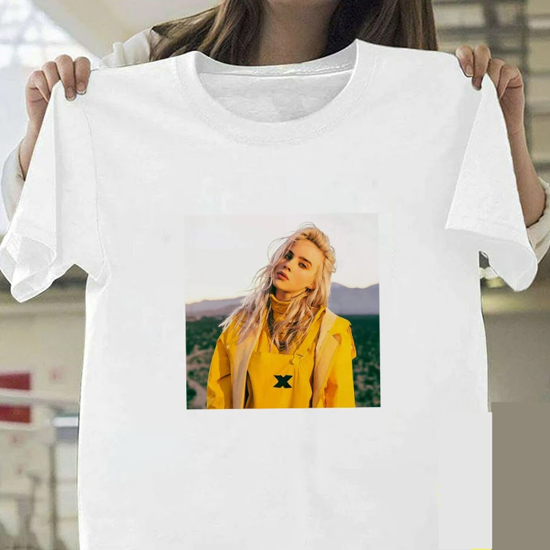 Billie Eilish черная женская футболка Harajuku футболка Корейская Готическая Эстетическая уличная одежда Camisetas Verano Mujer новые женские топы - Цвет: WH9