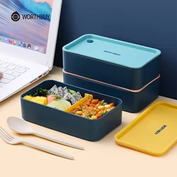 Microwave Lunch Box Wheat Straw Dinnerware Food Storage Container Children Kids School Office Portable Bento Box Lunch Bag