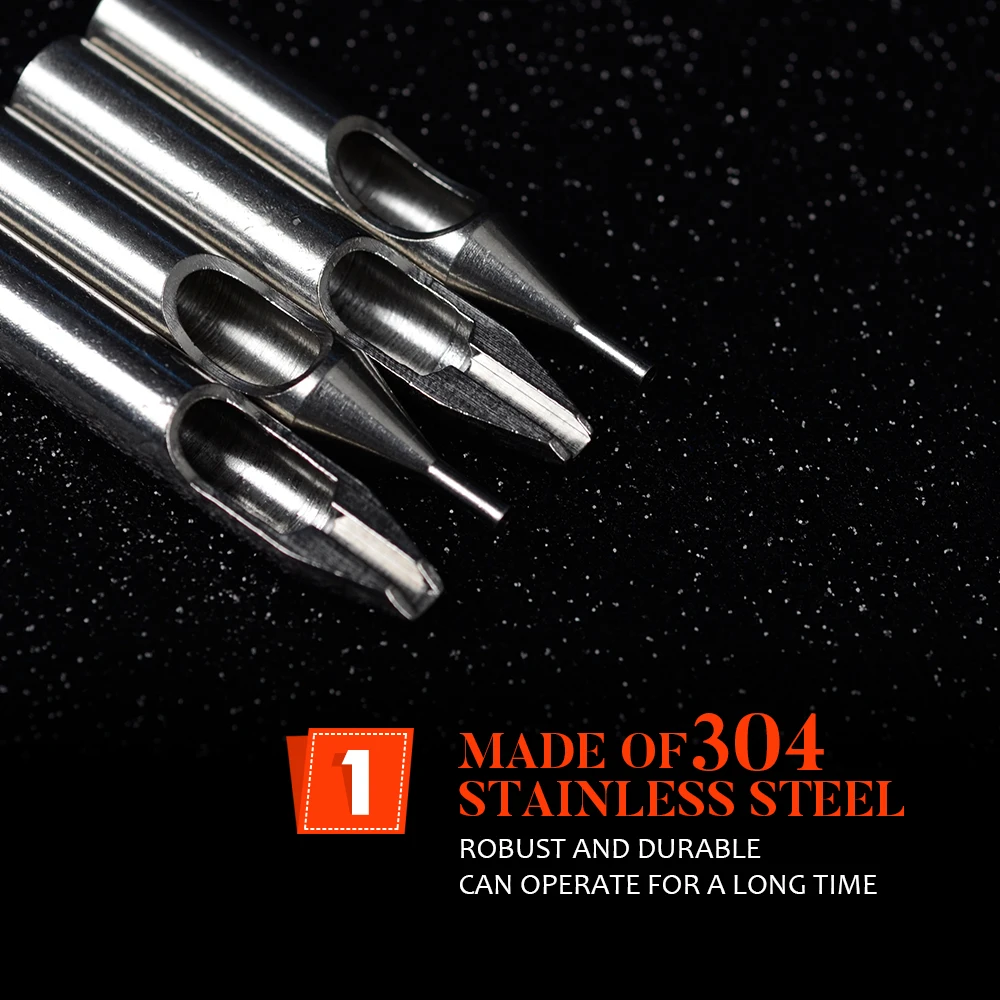 22pcs Sizes Tattoo Tips 304 Stainless Steel Tattoo Nozzle Tips for